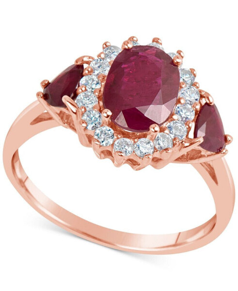 Ruby (1-9/10 ct. t.w.) & Diamond (1/3 ct. t.w.) Ring in 14k Rose Gold