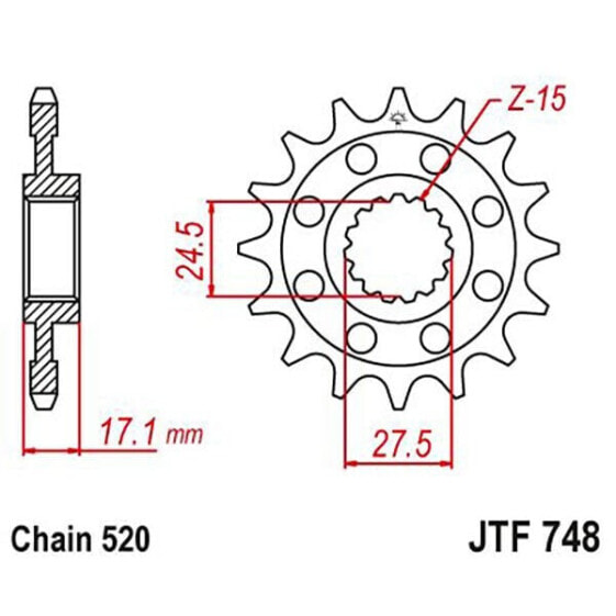 JT SPROCKETS 520 JTF748.15 Steel Front Sprocket