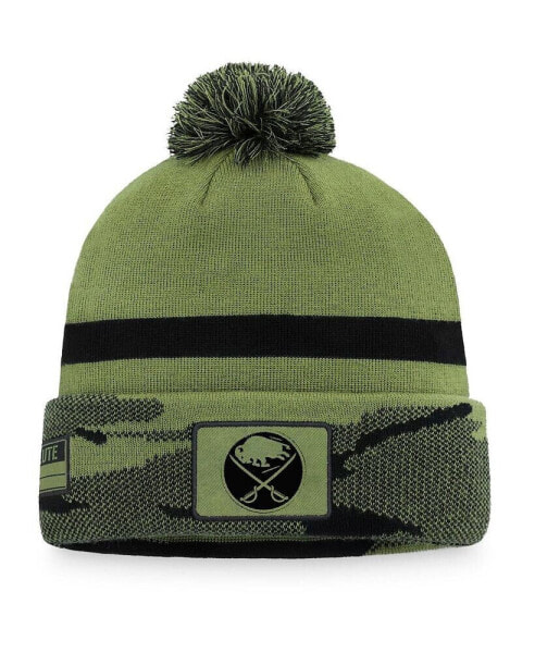 Men's Camo Buffalo Sabres Military-Inspired Appreciation Cuffed Knit Hat with Pom