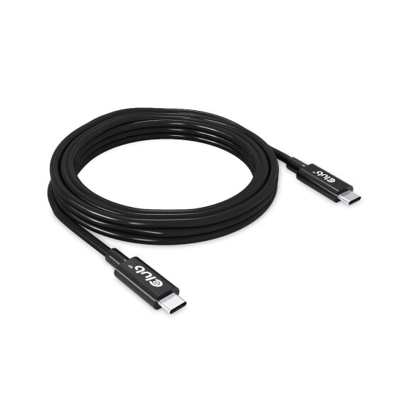 Club 3D USB4 Gen3x2 Type-C Bi-Directional Cable 8K60Hz or 4K120Hz, Data 40Gbps, PD 240W(48V/5A) EPR M/M 3m / 9.84ft, 3 m, USB C, USB C, USB4 Gen 3x2, 40000 Mbit/s, Black