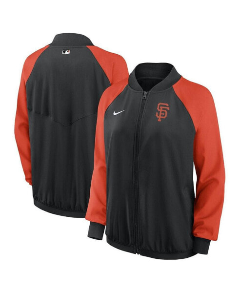 Women's Black San Francisco Giants Authentic Collection Team Raglan Performance Full-Zip Jacket