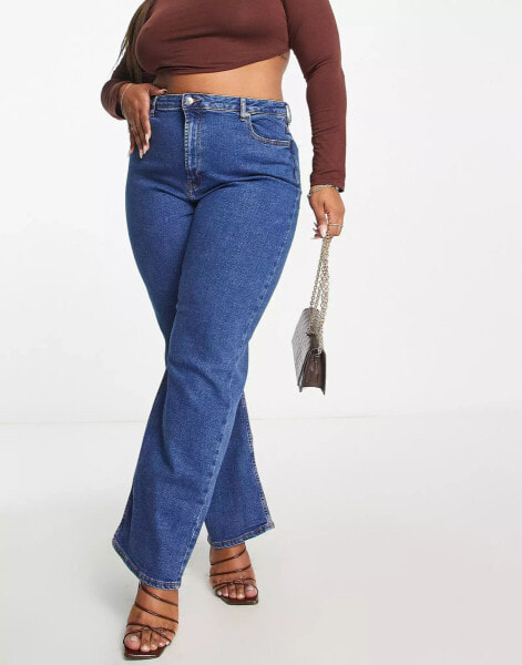 ASOS DESIGN Curve easy straight jeans in blue