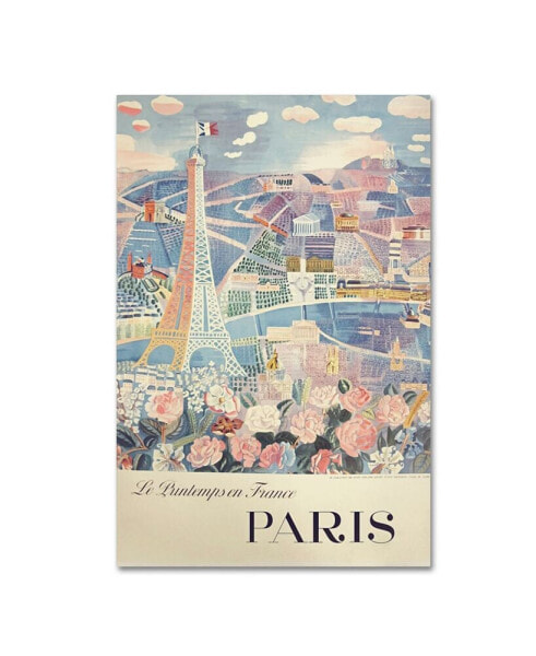 Холст с изображением 'Printemps Paris' от Trademark Global - 12" x 19"