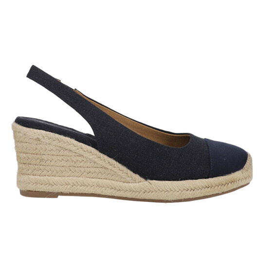 Easy Spirit Margie Wedge Espadrille Sling Back Womens Blue Casual Sandals E-MAR