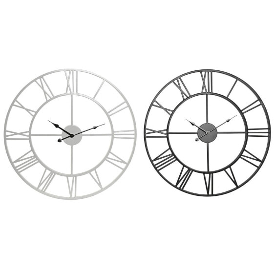 Настенные часы Home ESPRIT Бело-Черный Металл 60 x 3 x 60 см (2 шт)