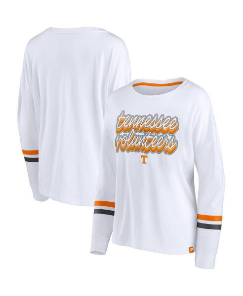 Women's White Tennessee Volunteers Retro Power Striped Long Sleeve T-shirt