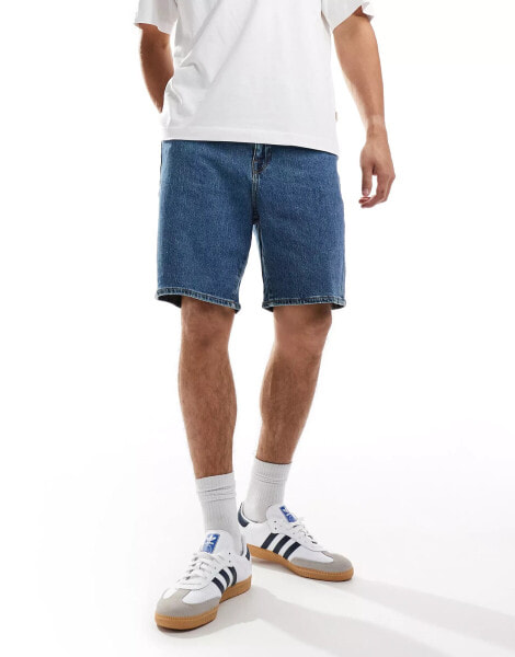 Selected Homme loose fit denim shorts in blue wash