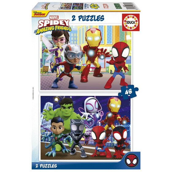 EDUCA BORRAS 2X48 Pieces Spidey & His Amazing Friends Puzzle