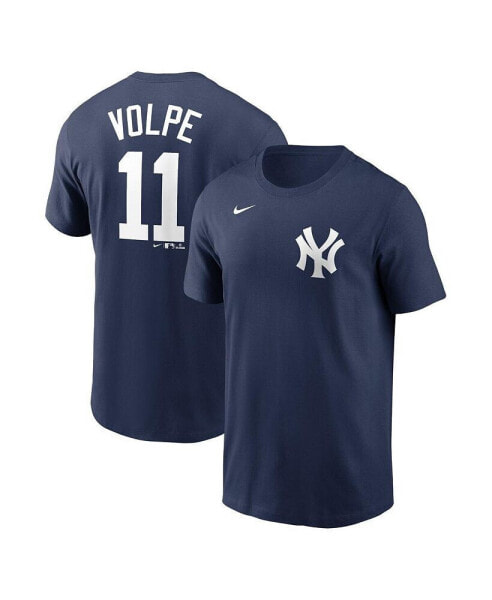 Big Boys and Girls Anthony Volpe Navy New York Yankees Name and Number T-shirt