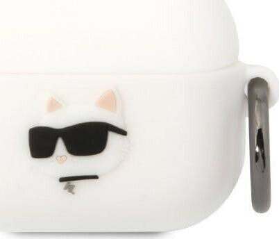 Karl Lagerfeld Etui Karl Lagerfeld KLAPRUNCHH Apple AirPods Pro cover biały/white Silicone Choupette Head 3D