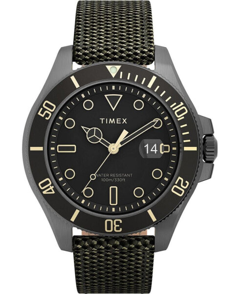 Часы и аксессуары Timex Мужские Harborside Coast Зеленый Тканевый Ремешок 43 мм