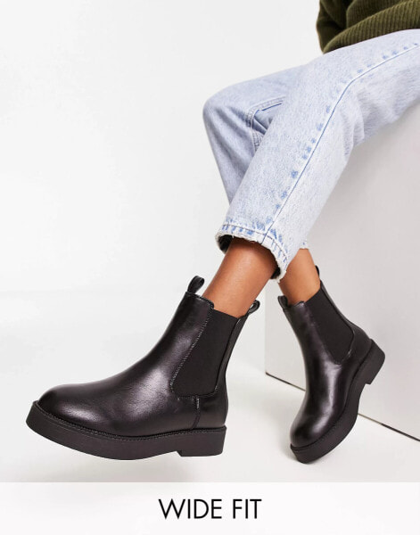 Bebo Wide Fit Sabina chelsea boots in black