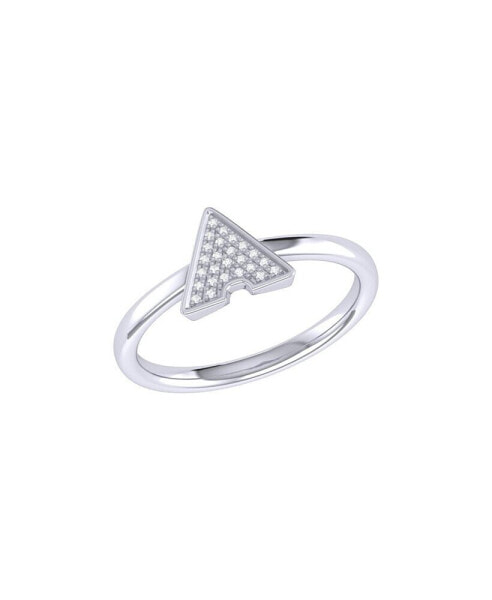 Skyscraper Triangle Design Sterling Silver Diamond Women Ring