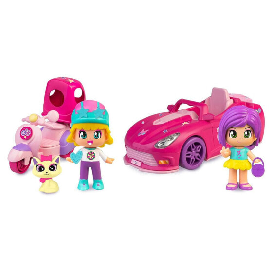 Игровой набор Pinypon Let´s Go! Car Assortment & Motorcycle Figure (Поехали!)