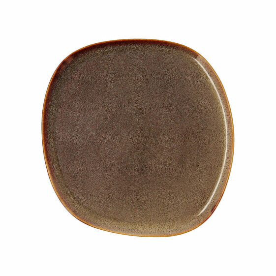 Flat plate Bidasoa Ikonic Ceramic Brown (26,5 x 25,7 x 1,5 cm) (Pack 4x)