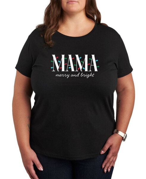 Air Waves Trendy Plus Size MAMA Merry and Bright Graphic T-shirt