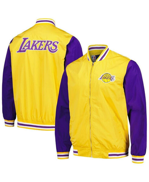 Куртка мужская с логотипом Los Angeles Lakers черно-желтого цвета JH Design