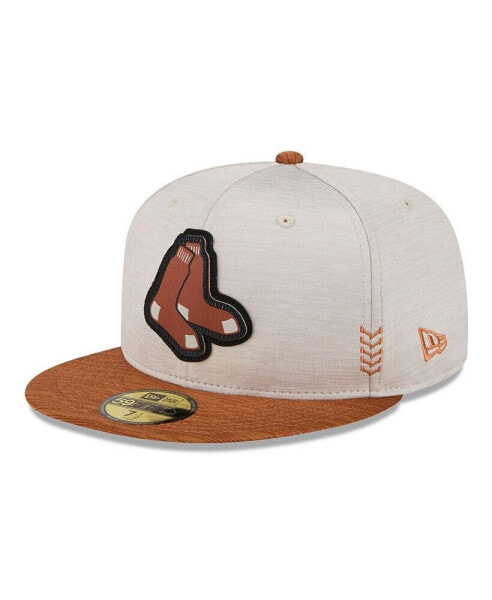 Men's Stone, Brown Boston Red Sox 2024 Clubhouse 59FIFTY Fitted Hat