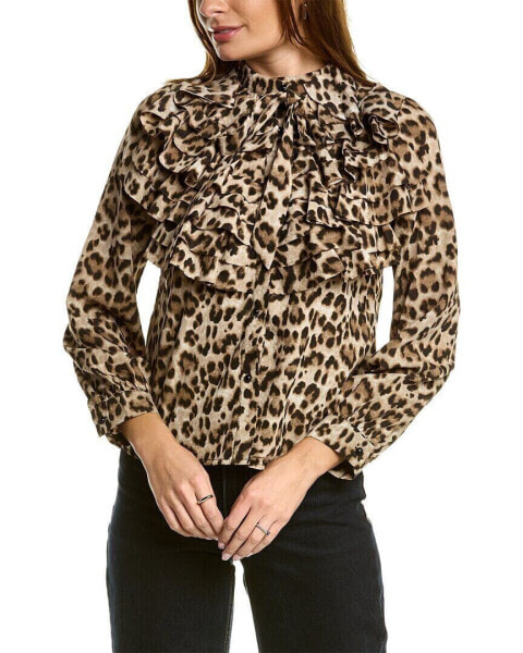 Gracia Leopard Top Women's Brown S