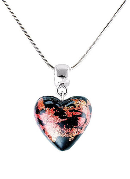 Romantický náhrdelník Passionate Heart s 24karátovým zlatem v perle Lampglas NLH30
