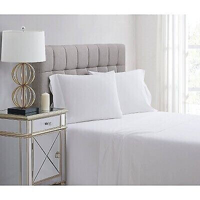 Standard 400 Thread Count Solid Percale Pillowcase Set White - Charisma