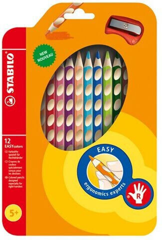 Stabilo Kredki Easycolors 12 kolorów z temperówką