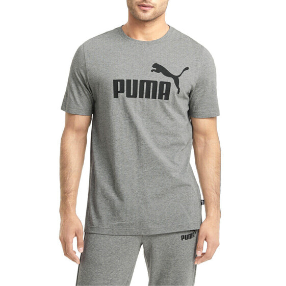 Puma Essentials Logo Crew Neck Short Sleeve T-Shirt Mens Grey Casual Tops 586449