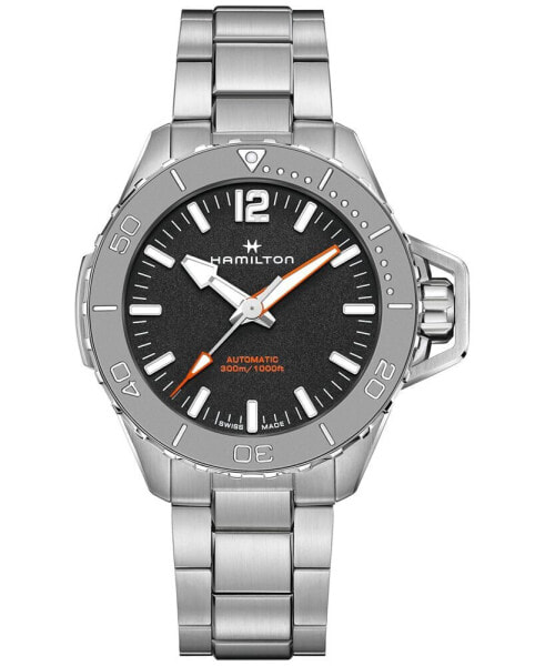 Men's Swiss Automatic Khaki Navy Frogman Stainless Steel Bracelet Watch 46mm