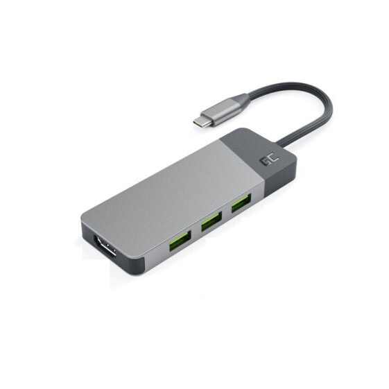 Green Cell HUBGC01 - USB Type-C - HDMI - USB 3.2 Gen 2 (3.1 Gen 2) Type-A - USB 3.2 Gen 2 (3.1 Gen 2) Type-C - MicroSD (TransFlash) - SD - 5000 Mbit/s - 60 Hz - 3840 x 2160