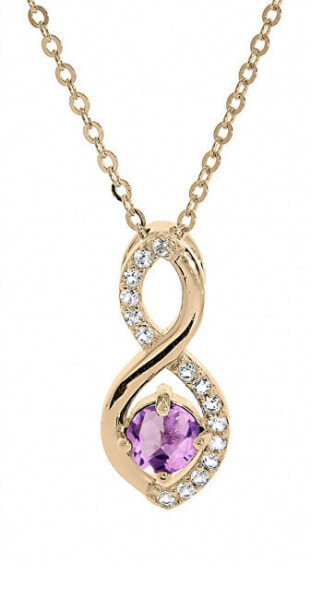 Charming Gold Plated Amethyst Necklace PO/SP08340AM