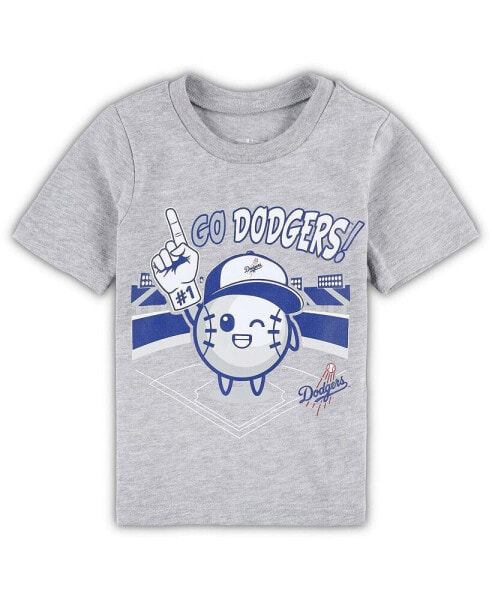 Toddler Boys and Girls Heather Gray Los Angeles Dodgers Ball Boy T-shirt