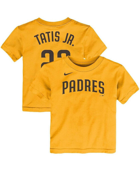 Toddler Fernando Tatis Jr. Gold San Diego Padres Player Name and Number T-shirt