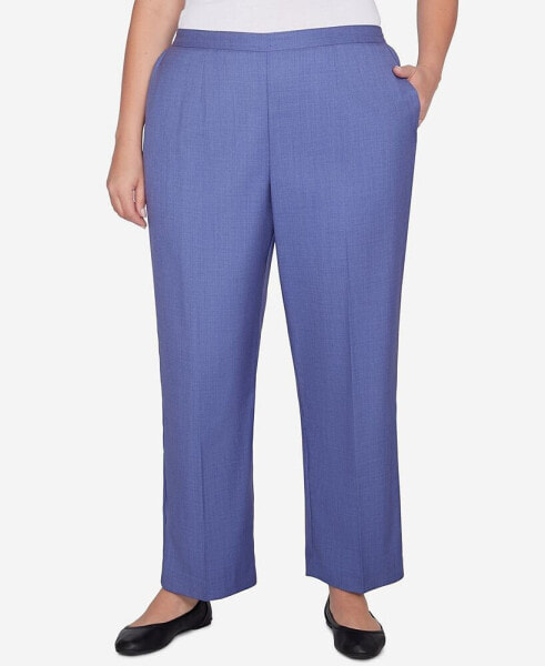 Plus Size Worth Avenue Women's Avenue Classic Medium Length Pant