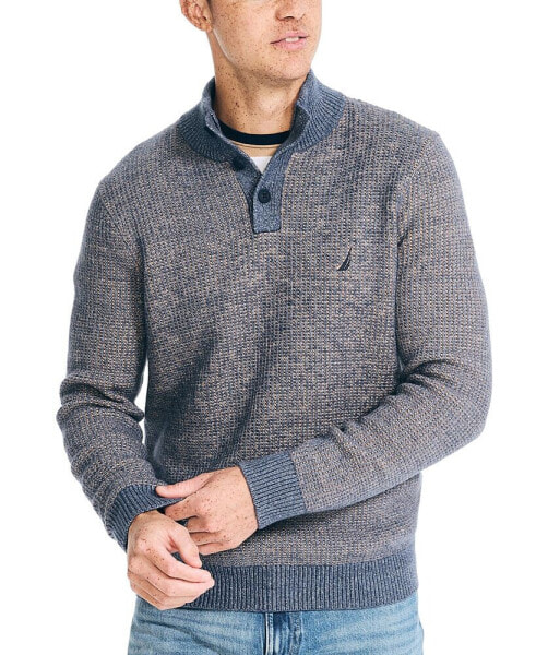 Men's Classic-Fit Waffle-Knit Mock Neck Sweater