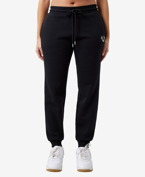 Women's Mid Rise Crystal Jogger Pants