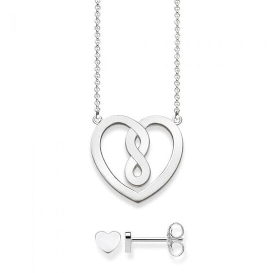 Подвеска THOMAS SABO Herz с серьгами 925 Sterling Silber 42 cm Infinity SET0557-001-21-L42v