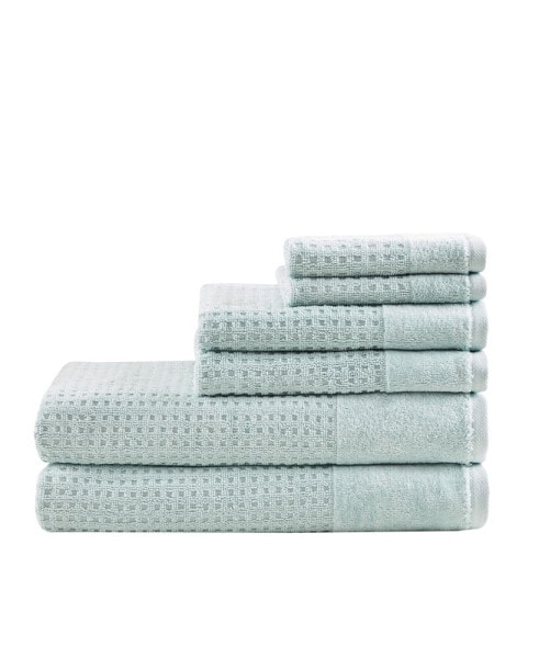 Spa Waffle Jacquard 600 GSM Combed Cotton 6-Pc. Towel Set