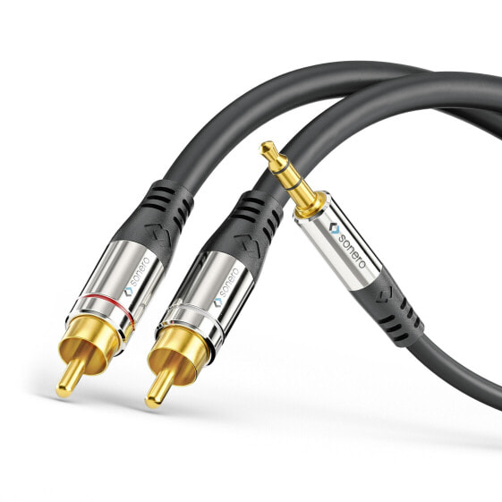 PureLink sonero 2x RCA to 3.5mm Audio Cable 7.5m - 2 x RCA - Male - 3.5mm - Male - 7.5 m - Black