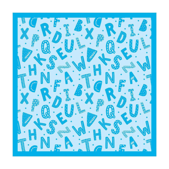 Alphabet mit Herzen und Punkten in Blau