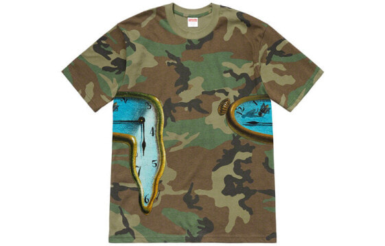 Supreme SS19 The Persistence of Memory Tee WoodlandCamo 永恒记忆 时钟印花短袖T恤 男女同款 迷彩 / Футболка Supreme SS19 The Persistence of Memory Tee WoodlandCamo T SUP-SS19-706