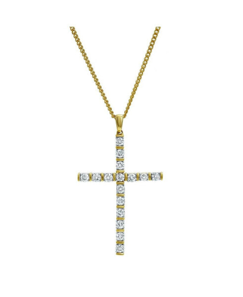 Kings Cross II Natural Round Cut Diamond Pendant (1.01 cttw) in 14k Yellow Gold for Women & Men