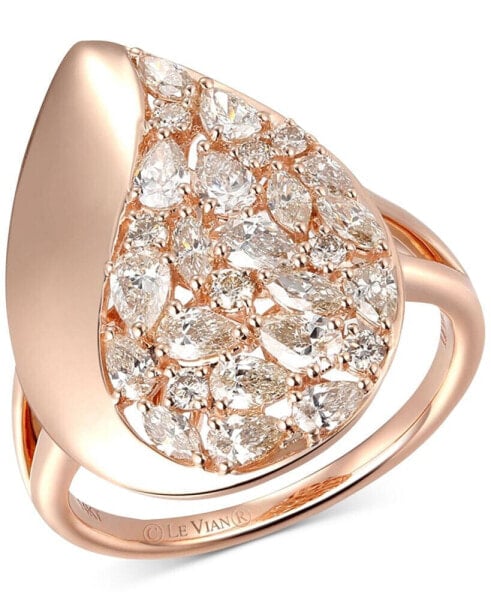 Nude Diamond Teardrop Mixed Cut Cluster Ring (1-1/4 ct. t.w.) in 14k Rose Gold