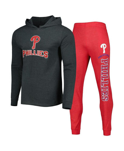 Men's Heather Red, Heather Charcoal Philadelphia Phillies Meter Pullover Hoodie and Joggers Set
