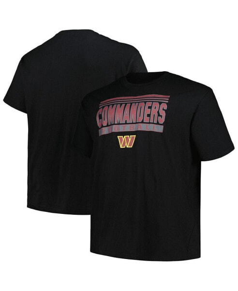 Branded Men's Black Washington Commanders Big Tall Pop T-Shirt