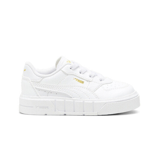 Puma Cali Court Leather Perforated Platform Toddler Girls White Sneakers Casual