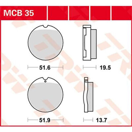 TRW Allround Organic Standard Honda CB 250 G 76 Front Brake Pads