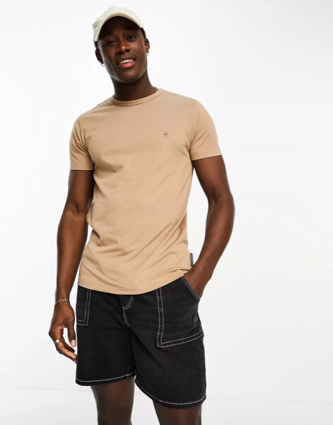 French Connection crew neck t-shirt in pale brown