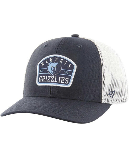 Men's Navy Memphis Grizzlies Semi Patch Trucker Adjustable Hat