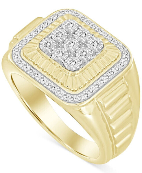 Men's Diamond Halo Cluster Ring (1/2 ct. t.w.) in 10k Gold