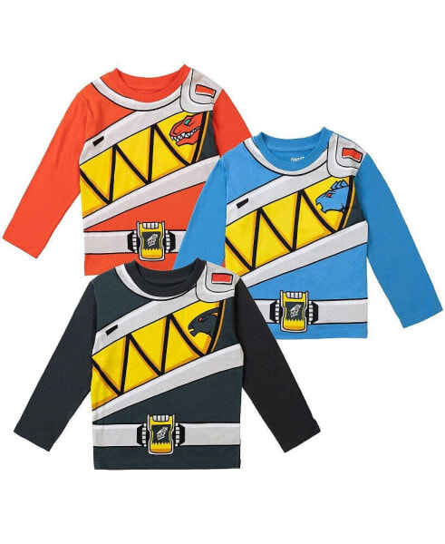 Toddler Boys Blue Ranger Red Ranger Zach 3 Pack Cosplay T-Shirts to